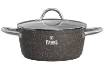 Кастрюля антипригарная 2,4 л ст кр индукция RASHEL кор гранит R-26624