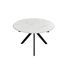 Стол "Москва" D1000 (400) Мрамор белый/черный