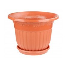 Кашпо с поддоном Лозанна 40л коричневый