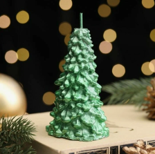 Свеча Новогодняя Сказочная ель 5,5х10см зелеый 221-051