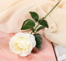 Цветок искуственный Роза 60см белая 993-0604