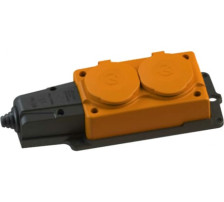 Колодка 2 гн NE-AD 16А 2Р+РЕ 220В IP44 с з к (каучук) 4112 оранж