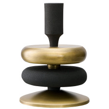 Подсвечник Stone черный/античная латунь 17 см