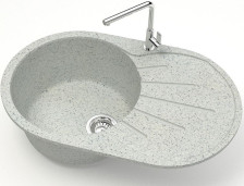 Мойка 730х450 искусственный камень светло-серый 110/Q10