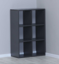 Стеллаж 6 ячеек вертикальный Графит серый 580х300х890