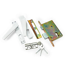 Замок врезной Зенит с ручкой ЗВ4-3.01 (белый) (217)