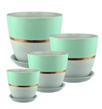 Горшок керамический с/п Паталь бутон эстет d15см 2л бронза/мята