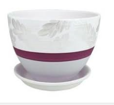 Горшок керамический с поддоном Венеция Дижон сиреневый 22см РС385