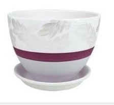 Горшок керамический с поддоном Венеция Дижон сиреневый 22см РС385