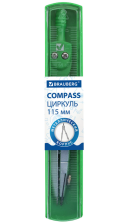 Циркуль 115 мм Brauberg Klasse пластиковый пенал 210313