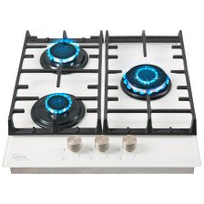 Стол бытовой газовый ПВГ P-3GWT Oasis (46.0×52.0×9.8см)(цвет:белый, закалённое стекло)