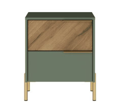 Тумба прикроватная "Сиена" KOM2S Дымчатый зеленый/Дуб вотан
