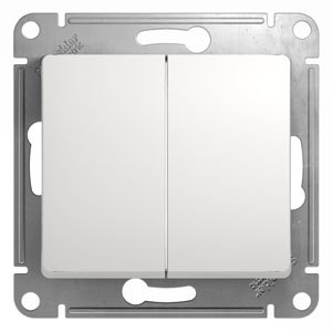 Переключатель 2-м скрытой установки Glossa GSL000165 белый