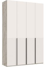 Шкаф 4-створчатый Марвэл с допольнительными ящиками (1600) Кашемир/Дуб крафт серый