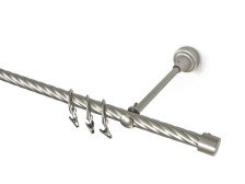 Карниз металлический крученый d16 мм СМ-2997-1Р хром матовый 2,4 м