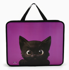 Папка для труда А4 Calligrata Котик черный пластик с ручками 10128167