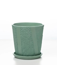 Горшок керамический с поддоном Конус Стрит зеленый №5 d22см h22,5см 5,6л
