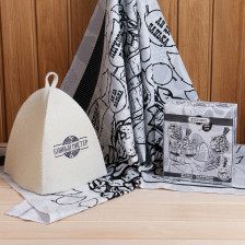 Набор банный 2пр "Банный Мастер" шапка, полотенце