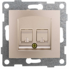 Розетка компьютерная 1-м скрытой установки С10К1-027 RJ45 шампань