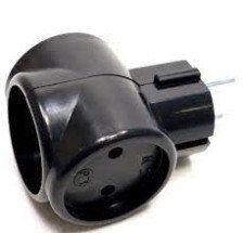 Разветвитель 3Тb 3 розетки 6А черный (Т-образный) TOKER 