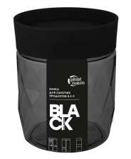 Банка для сыпучих продуктов 0,5 л черный PT1701BL