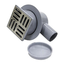 Трап горизонтальный 10х10см выпуск 50мм пластик-нержавеющая сталь ТА5602