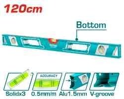 Уровень 1200мм алюминиевый V-образный паз TOTAL INDUSTRIAL TMT212086