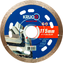 Диск алмазный 115х22,23х1,1х8 сплошной по керамограниту керамике KRUGO MASTER 8101 1150226