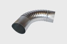 Колено оцинкованное 100х90 градусов гофрированное