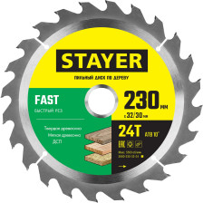 Диск пильный 230х32мм 24Т Быстрый рез STAYER FAST 3680-230-32-24