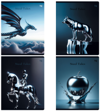 Тетрадь 48 л клетка BG Сталь