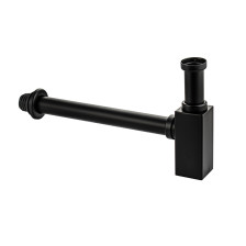 Сифон металический для раковины квадратный профиль нержсталь/черный 8744