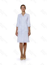 Халат медицинский  247 тиси белый размер 60/170-176 3/4 рукав пуговицы