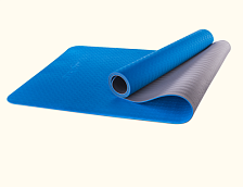 Коврик для йоги STARFIT FM - 201 TPE, синий-серый, 173х61х0,4 см 1/12 (УТ-00008846)