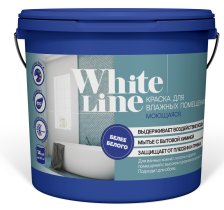 Краска для влажных помещений моющаяся (3кг) White line