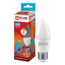 Лампа светодиодная Е27 6W/4000 свеча IN HOME