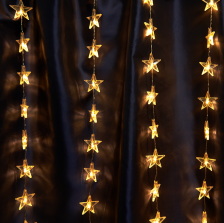 Гирлянда светодиодная занавес Звездочки 2х1м 2700К с контроллером IP20 шнур 3м в компл Feron