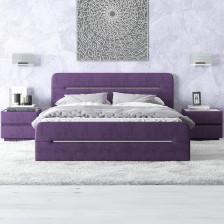 Кровать Эмили (1,6х2) ортопедическое основание, ПМ800, БН, велюр seven 119