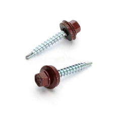 Саморезы для крепления кровли 4,8х35 50 шт  со сверлом RAL 3005 винно-красные