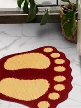 Коврик SHAHINTEX ЛАПКИ MICROFIBER совмещенные 50х80  красный 20