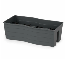 Кашпо балконное на перила 20л 58,5х28х20см графит