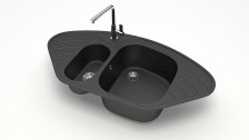 Мойка 945х500 искусственный камень черный 23/Q4