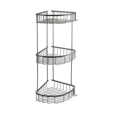 Полка нерж сталь GFmark угловая овал 3-ярусная 22см графит 78255