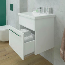 Тумба с раковиной Leader -50 подвесная, белая