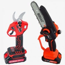 Набор садовый аккумуляторный BRAIT пила + секатор (20В, 2Ач, 2АКБ, ЗУ)