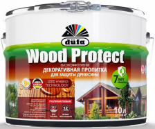 Пропитка Wood Protect для защиты древесины (9л) бесцветный Dufa
