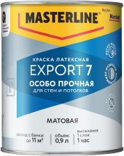 Краска Export 7 для стен и потолков особо прочная матовая база С (0,9л) Marshall / MASTERLINE