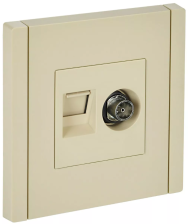 Розетка 2-м TV+ RJ 45 5Е FP437 ваниль