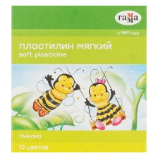 Пластилин восковой 12 цв 180 г Гамма Пчелка 283176