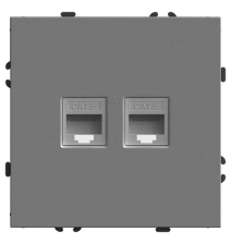 Розетка компьютерная 2-м RJ-45 Эмили RST00-5111-10 платиново-серый